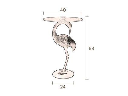 Zlatý kulatý odkládací stolek DUTCHBONE Crane 40 cm