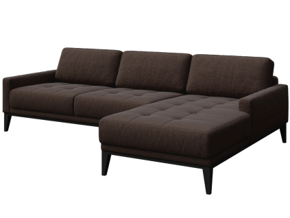 Hnědá látková rohová pohovka MESONICA Musso Tufted I, pravá, 248 cm