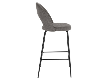 Tmavě šedá látková barová židle Kave Home Mahalia 63 cm