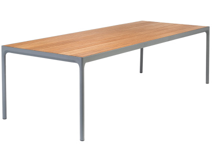 Šedý bambusový zahradní jídelní stůl HOUE Four 210 x 90 cm