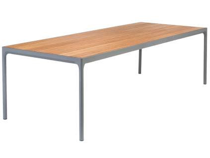 Šedý bambusový zahradní jídelní stůl HOUE Four 270 x 90 cm
