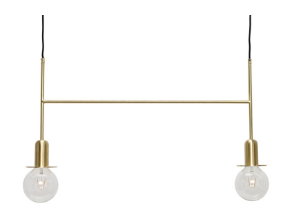 Zlaté kovové závěsné světlo Hübsch Twice 86 cm