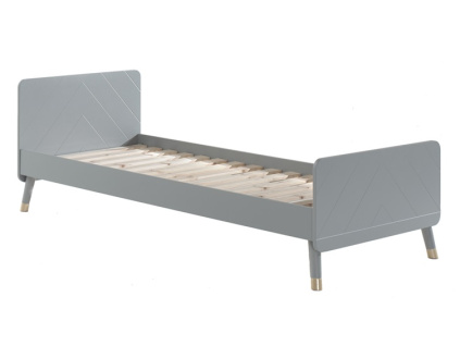 Šedá lakovaná postel Vipack Billy 90 x 200 cm