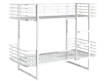 Bílá kovová dětská patrová postel Vipack Oscar 90x200 cm