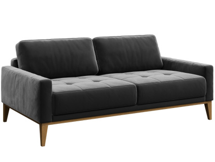Tmavě šedá dvoumístná sametová pohovka MESONICA Musso Tufted 173 cm