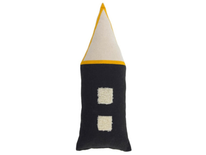 Barevný polštář Kave Home Nisi ve tvaru domku 35 x 13 cm