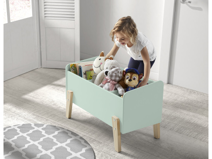 Mátově zelený lakovaný úložný box na hračky Vipack Kiddy 39 x 80 cm
