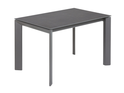 Antracitově černý keramický rozkládací jídelní stůl Kave Home Axis I. 120/180 x 80 cm