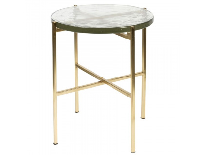 Zlatý kovový odkládací stolek DUTCHBONE VIDRIO 40 cm