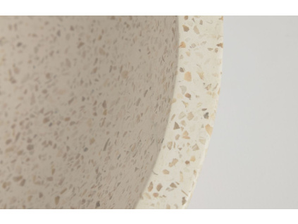 Bílé kulaté terrazzo umyvadlo na desku Kave Home Kuveni 40 cm