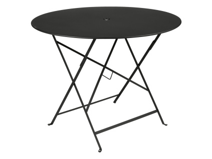 Černý kovový skládací stůl Fermob Bistro Ø 96 cm