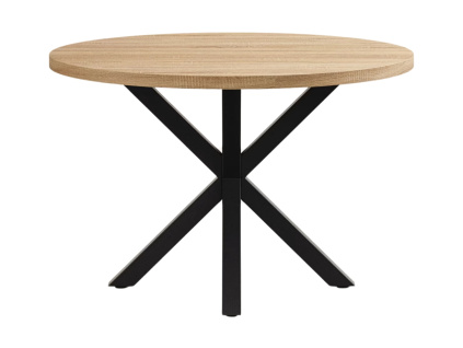 Dubový jídelní stůl Kave Home Argo 120 cm s černou kovovou podnoží