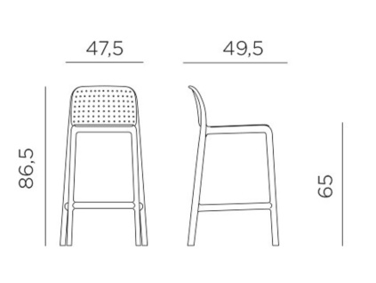 Bílá plastová barová židle Lido Mini 65 cm