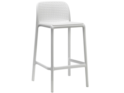 Bílá plastová barová židle Lido Mini 65 cm