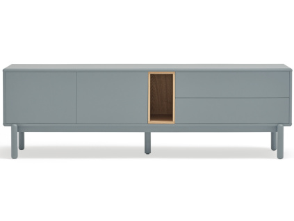Modrošedý lakovaný TV stolek Teulat Corvo 180 x 40 cm