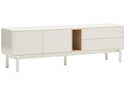 Krémově bílý lakovaný TV stolek Teulat Corvo 180 x 40 cm