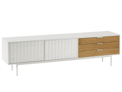 Bílý lakovaný TV stolek Teulat Sierra 180 x 40 cm II.