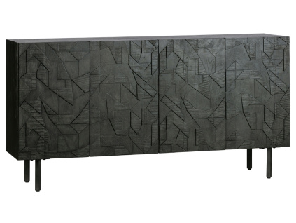 Černá dřevěná komoda Country 160 x 40 cm