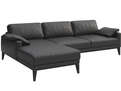 Tmavě šedá kožená rohová pohovka MESONICA Musso, levá, 248 cm