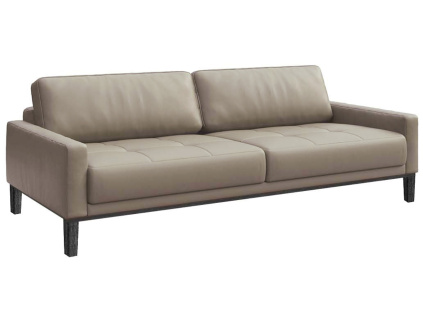 Šedá třímístná kožená pohovka MESONICA Musso Tufted 211 cm