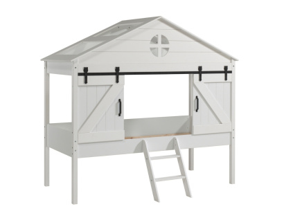 Bílá dřevěná dětská postel Vipack Barnie 90 x 200 cm