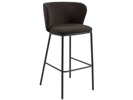 Černá látková barová židle Kave Home Ciselia 75 cm