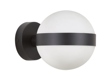 Bílo černá skleněná nástěnná lampa Kave Home Anasol 15 cm