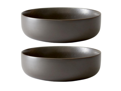Set dvou tmavě hnědo šedých porcelánových misek AUDO NEW NORM 25 cm