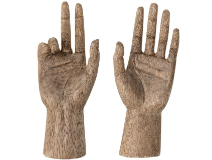 Set dvou masivních mangových dekorativních sošek Bloomingville Teis 13 cm