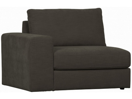 Antracitově šedý látkový koncový modul Flaireen 115 cm, levý
