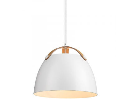 Bílé kovové závěsné světlo Halo Design Oslo 24 cm