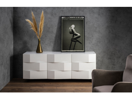 Bílá komoda Marco Barotti Linea Diamond 180 x 45 cm
