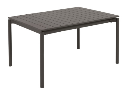 Matně černý kovový zahradní rozkládací stůl Kave Home Zaltana 140/200 x 90 cm