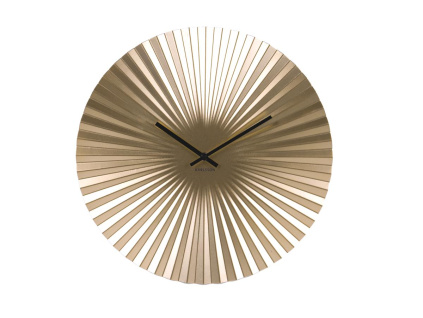 Zlaté kulaté nástěnné hodiny Trivet 40 cm