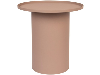 Růžový matný kovový odkládací stolek WLL SVERRE 45,5 cm