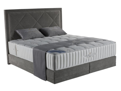 Šedé sametové čelo k posteli Royal Sleeper Diamond 180 cm