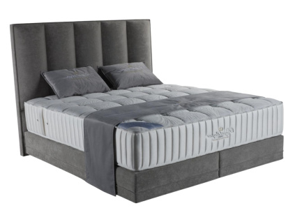 Šedé sametové čelo k posteli Royal Sleeper Baldur 180 cm