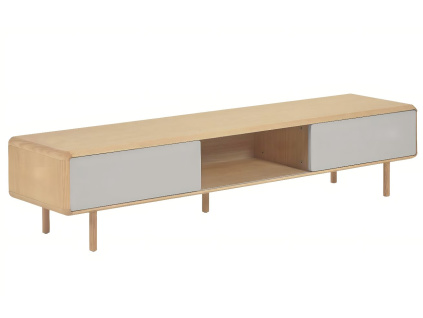 Jasanový TV stolek Kave Home Anielle 180 x 42 cm