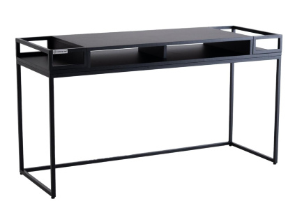 Černý kovový toaletní stolek Glamour 140 x 50 cm