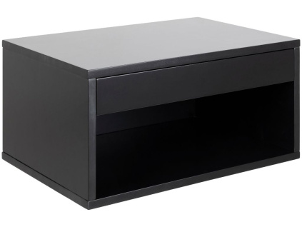 Černý lakovaný závěsný noční stolek Joseph 50 x 35 cm