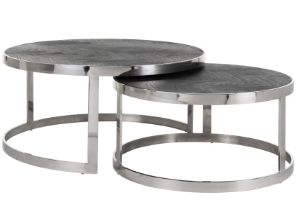 Dubový set konferenčních stolků Blackbone 74/91,5 cm