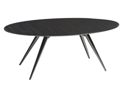 Černý dřevěný rozkládací stůl DAN-FORM Eclipse 200-300x110 cm