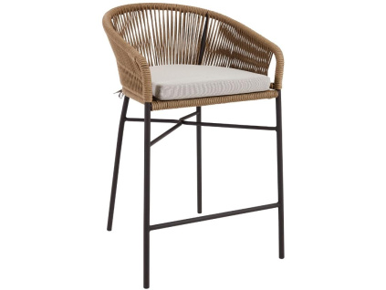 Béžová pletená barová židle Kave Home Yanet 65 cm