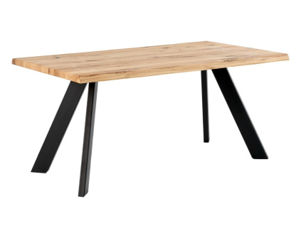 Dubový jídelní stůl Somcasa Lucina 180 x 95 cm s černou podnoží