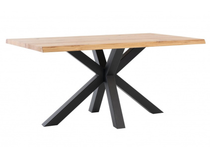Dubový jídelní stůl Somcasa Grace 180 x 95 cm s černou podnoží