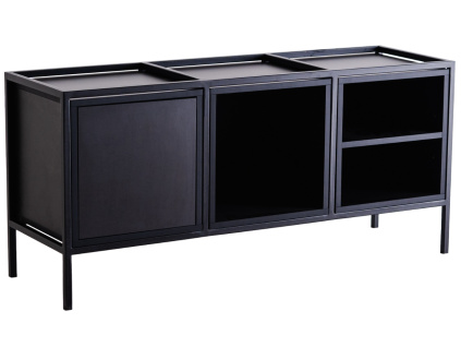 Černá nízká komoda Skipo 145 x 40 cm