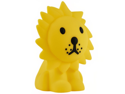 Žlutá plastová dětská LED lampa Mr. Maria Lion 11 cm