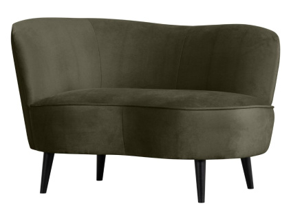 Lovecky zelené sametové lounge křeslo Norma 112 cm, levé