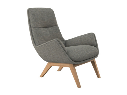 Šedé čalouněné lounge křeslo FLEXLUX MORO