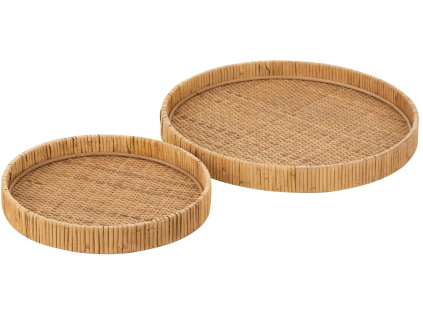 Set dvou ratanových podnosů J-line Ragenn 30/40 cm